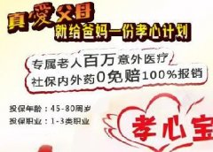 <b>老人专属百万意外保险-孝心宝，真爱父母的孝心计划，</b>